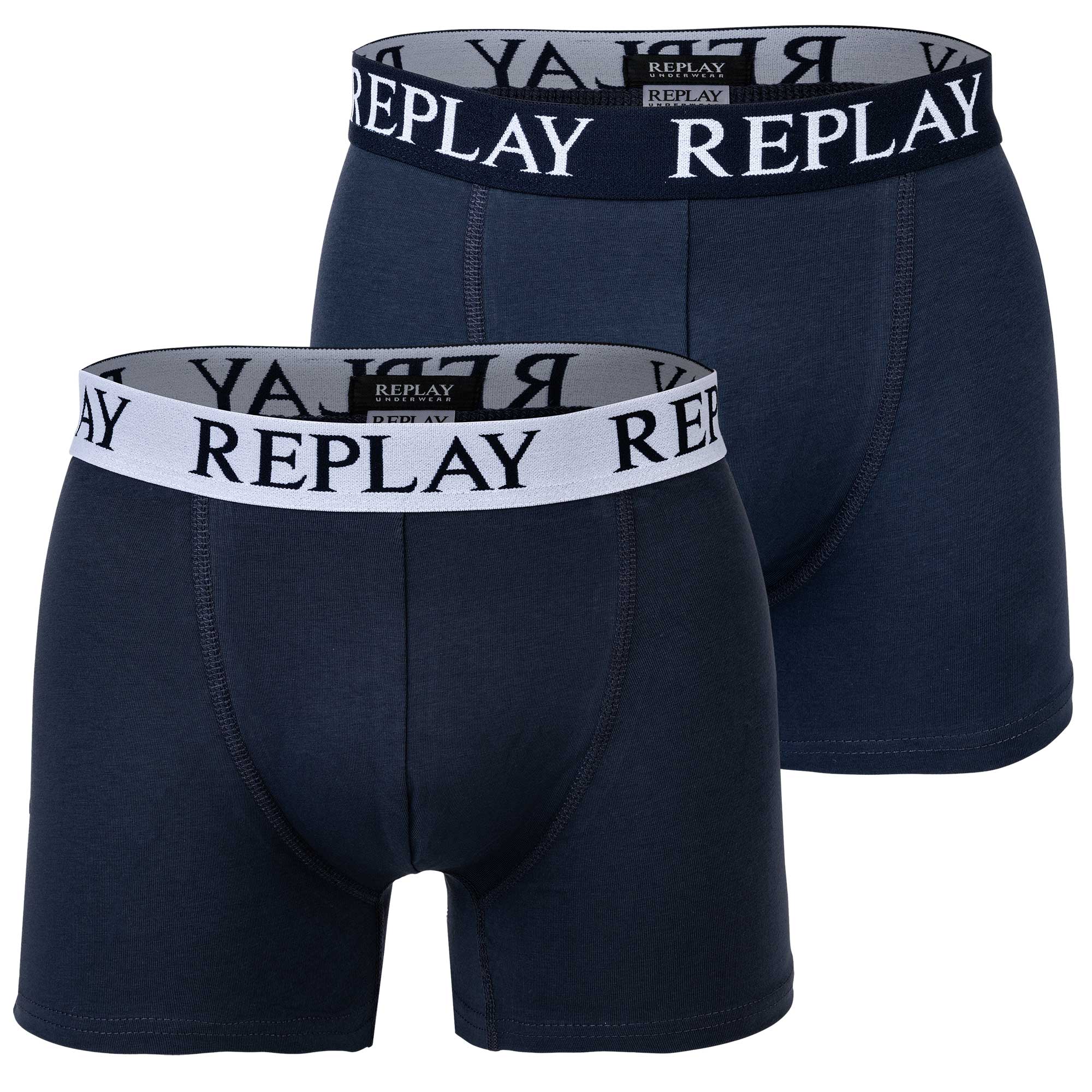 REPLAY Men's Boxer Shorts, Pack of 2 - Trunks, Cotton Stretch
