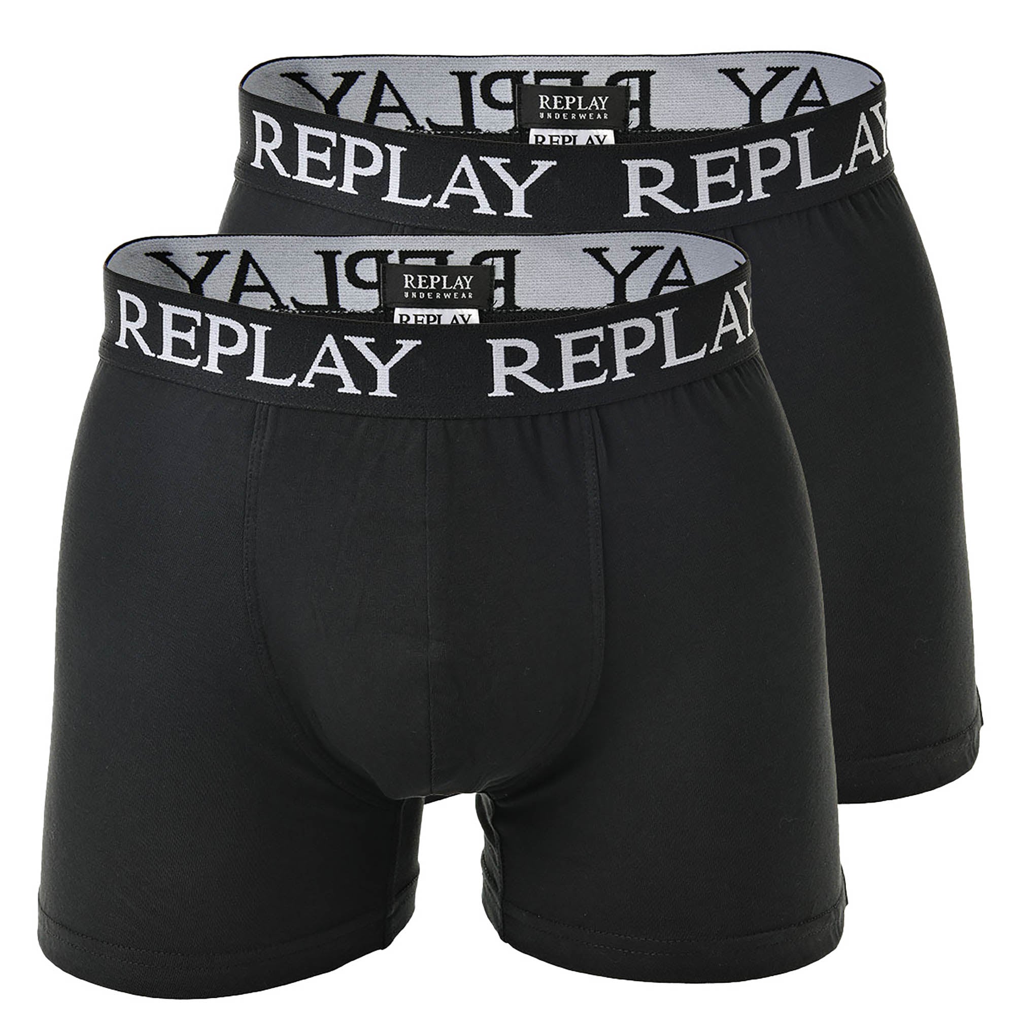 REPLAY Herren Boxer Shorts, 2er Pack - Trunks, Cotton Stretch