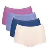 Sloggi Damen Maxi-Slips, 4er Pack - Basic+ Mixi C4P, Unterwäsche, Baumwolle, Spitze, Logo, einfarbig