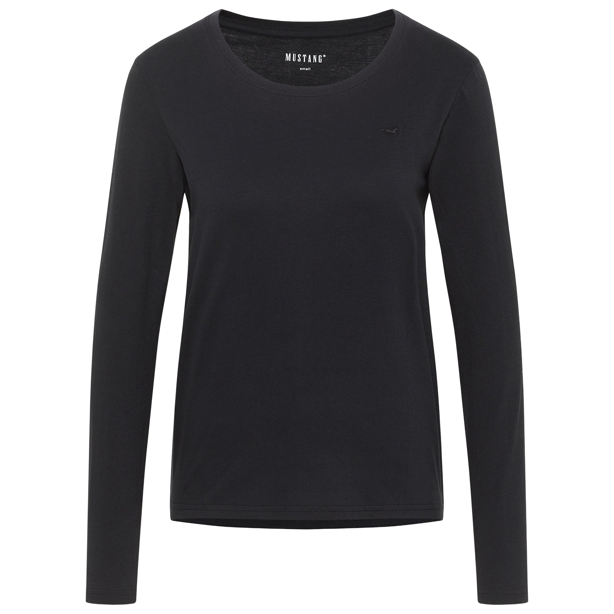 MUSTANG Damen Langarmshirt - Elly, Longsleeve, Regular Fit, Rundhals, Baumwolle