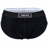 VERSACE Herren Slip - CANETE, Stretch Cotton, Logo, einfarbig