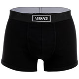 VERSACE Herren Boxershort - RIBBED, Short Trunk Tex Ribbed Cotton, Stretch Cotton, Logo