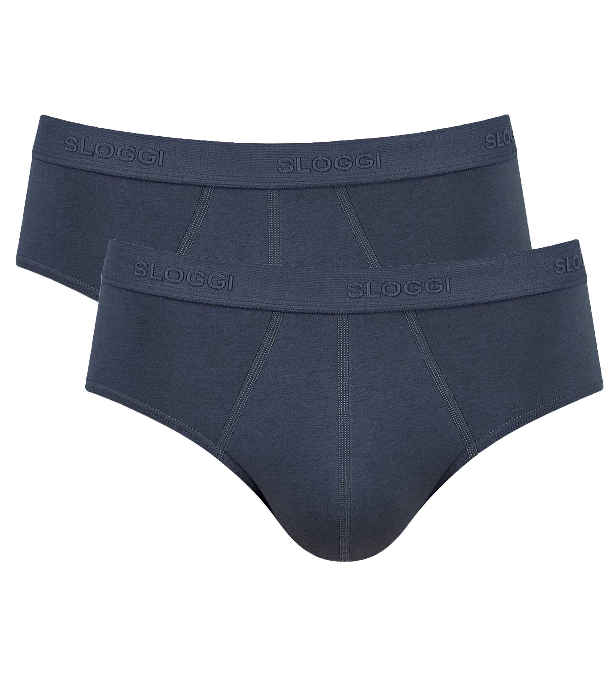 Sloggi Herren Slips, 2er Pack - 24/7 Midi, Unterwäsche, Unterhose, Baumwolle, Logo, einfarbig