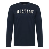 MUSTANG Herren Langarmshirt - Asheville, Rundhals, Regular Fit, Logo, Baumwolle