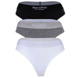 Marc O Polo ladies' thongs, 3-pack - Logo waistband, Organic Cotton Stretch, Basic