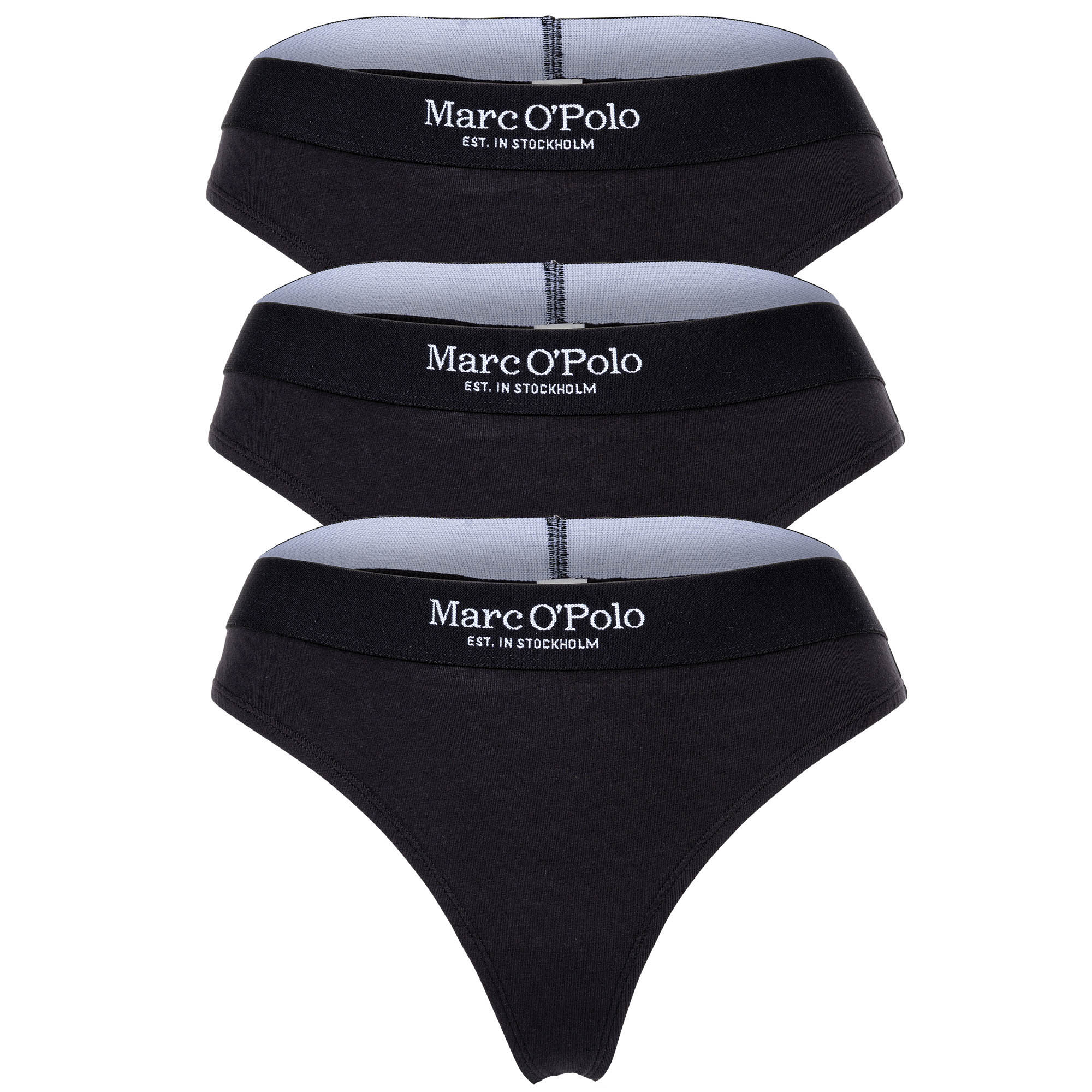 Marc O Polo Damen Strings, 3er Pack - Logobund, Organic Cotton Stretch, Basic