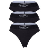 Marc O Polo ladies' thongs, 3-pack - Logo waistband, Organic Cotton Stretch, Basic