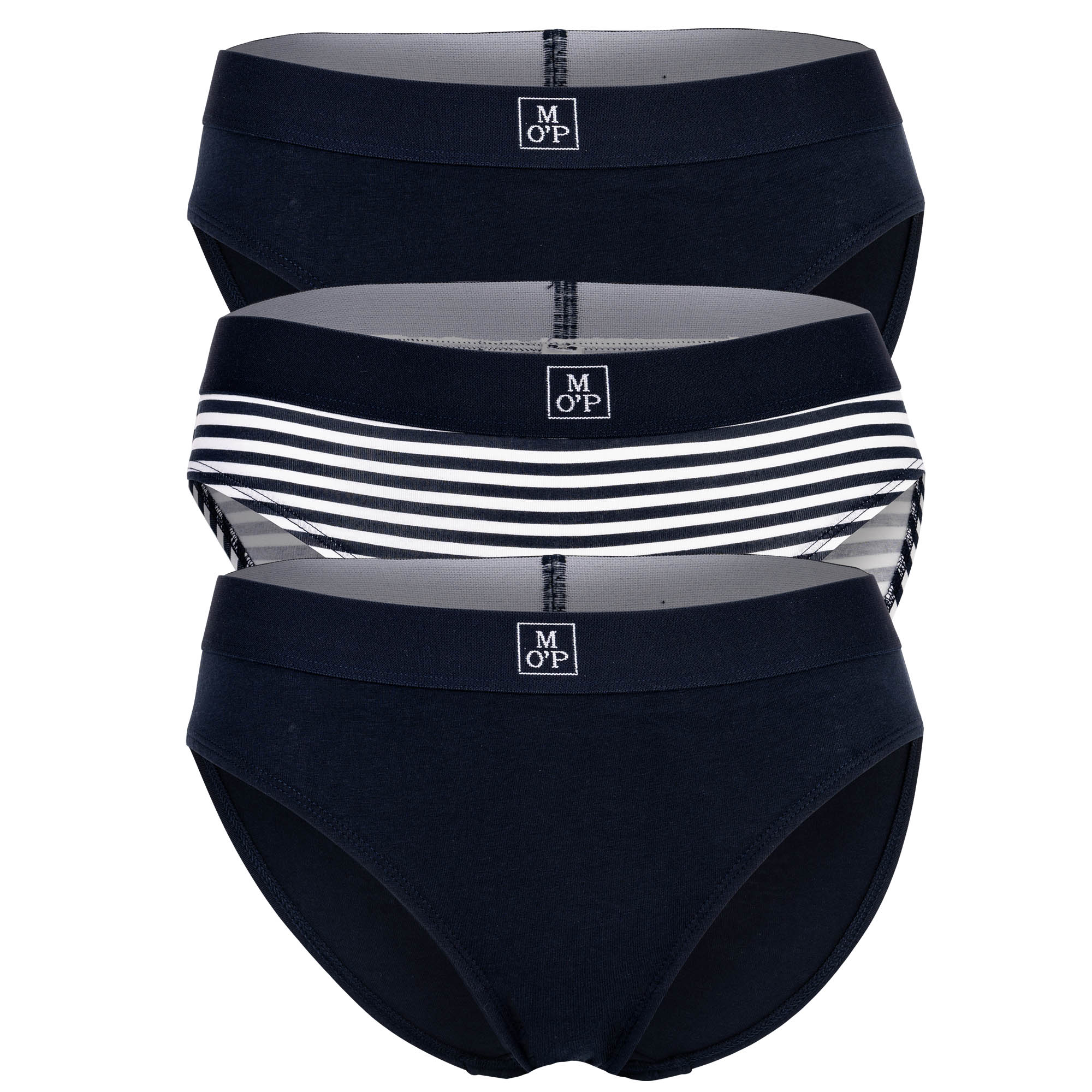 Marc O Polo Damen Slips, 3er Pack - Brief, Logobund, Organic Cotton Stretch