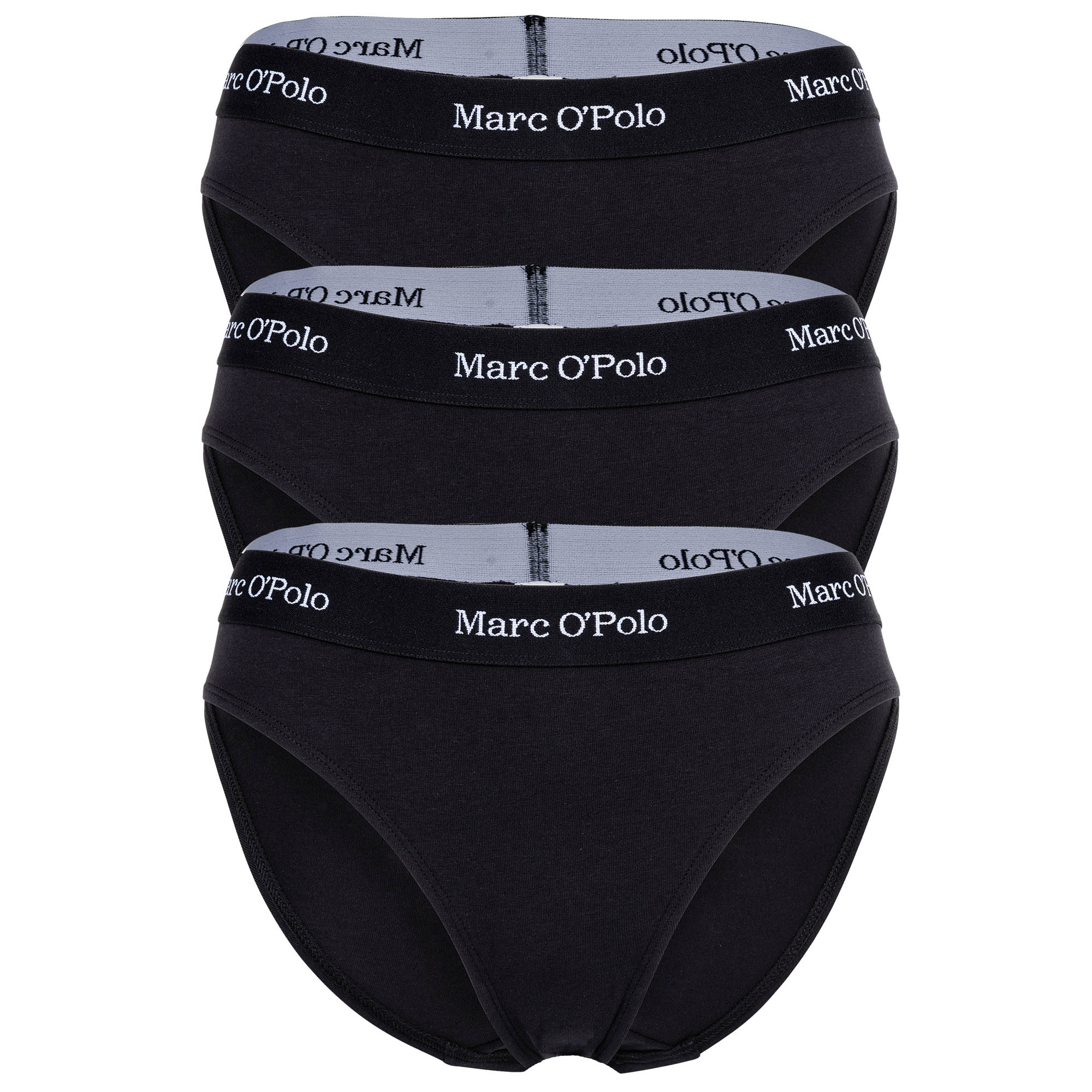 Marc O Polo Damen Slips, 3er Pack - Brief, Logobund, Organic Cotton Stretch