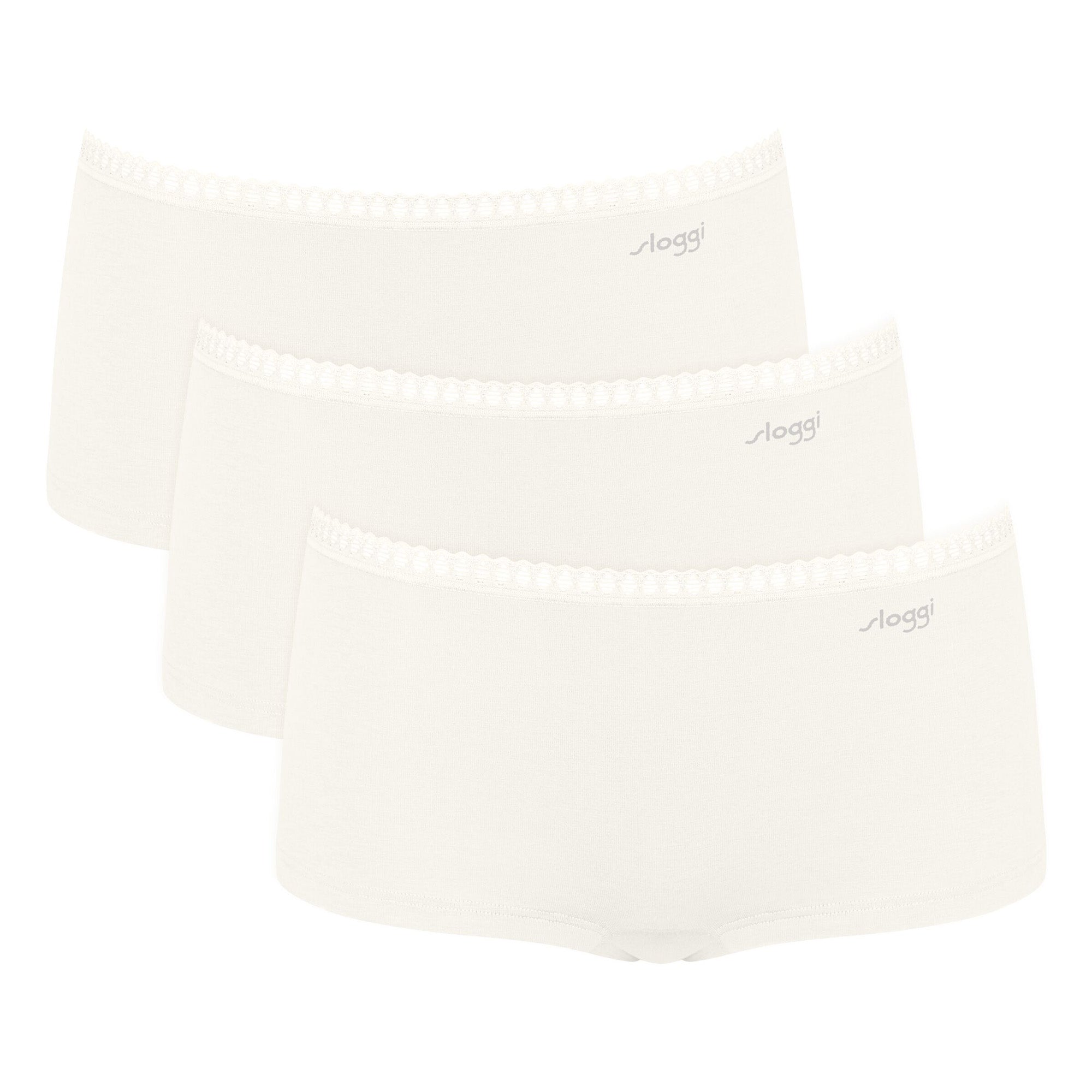 Sloggi Damen Pantys, 3er Pack - GO Crush Short C3P, Unterhose, Stretch-Baumwolle