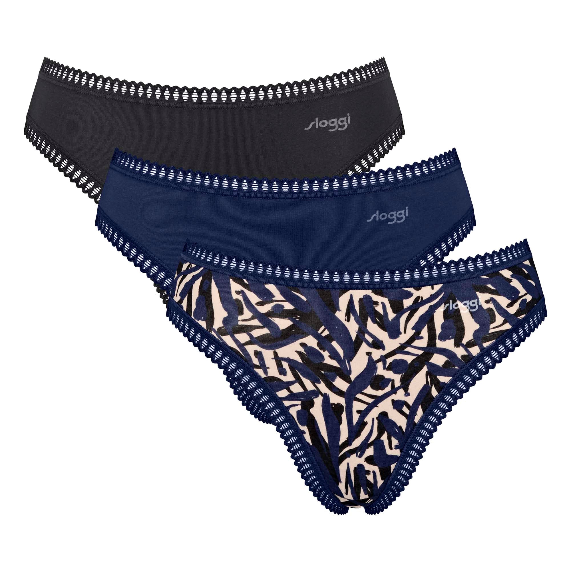Sloggi women's briefs, 3-pack - GO Crush High Leg C3P, pants, stretch cotton