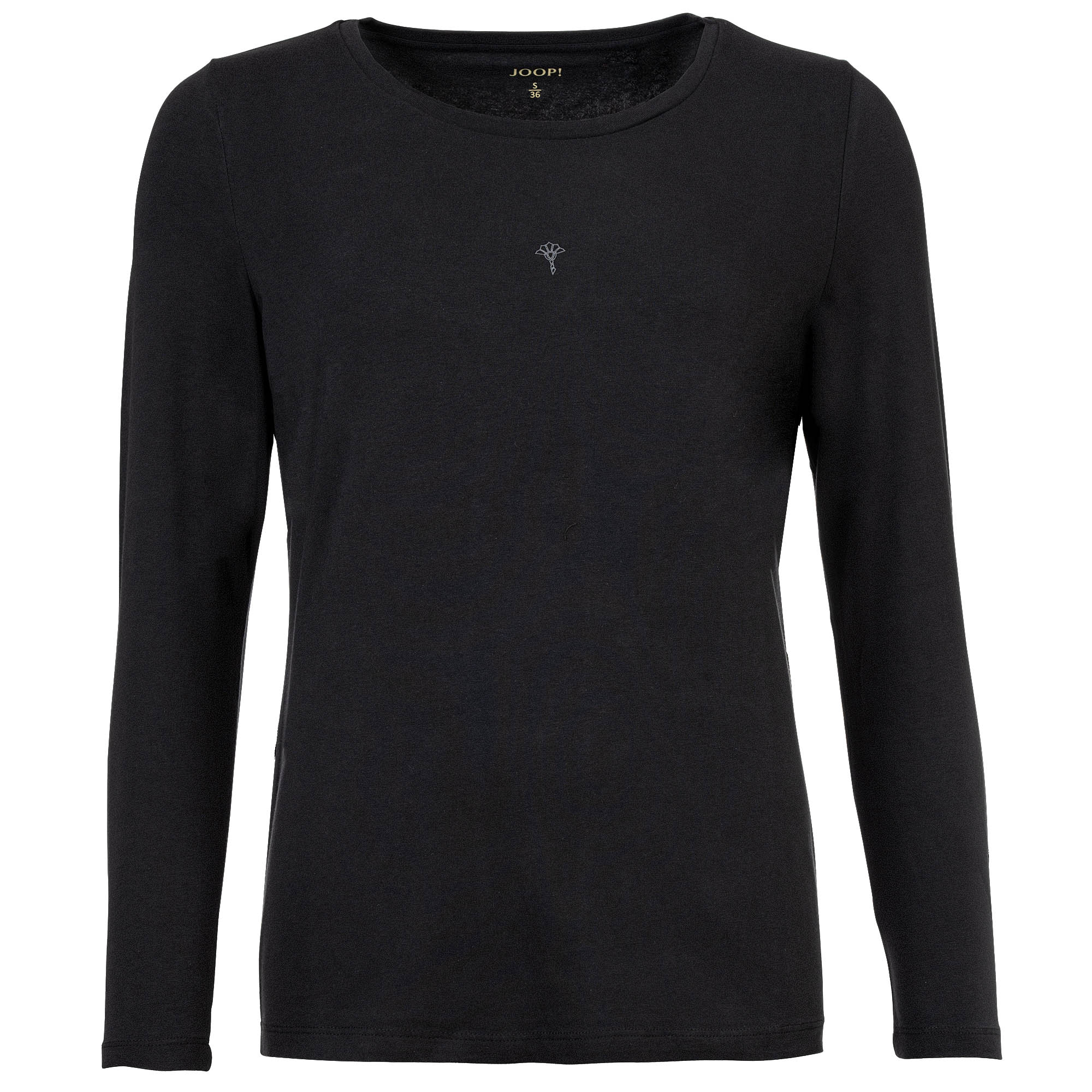 JOOP! Damen Langarmshirt mit Logo-Print - Cosy, Longsleeve, Rundhals, Cotton Stretch