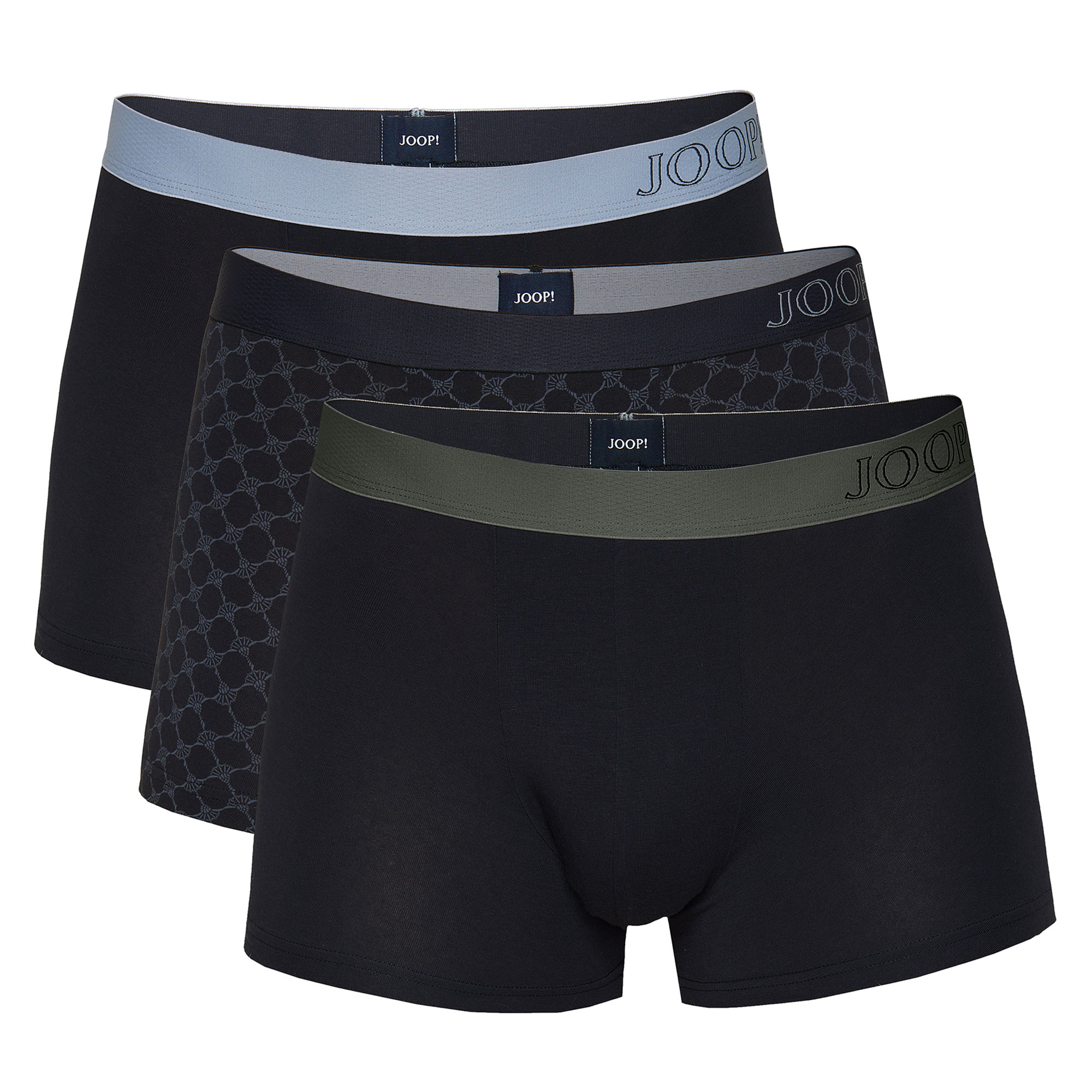 JOOP! Men Boxer Shorts, Pack of 3 – Cornflower, Logo Waistband, Stretch Cotton