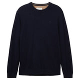 TOM TAILOR Men’s Knit Sweater - Basic Crewneck Knit, Fine Knit, Cotton, Regular Fit