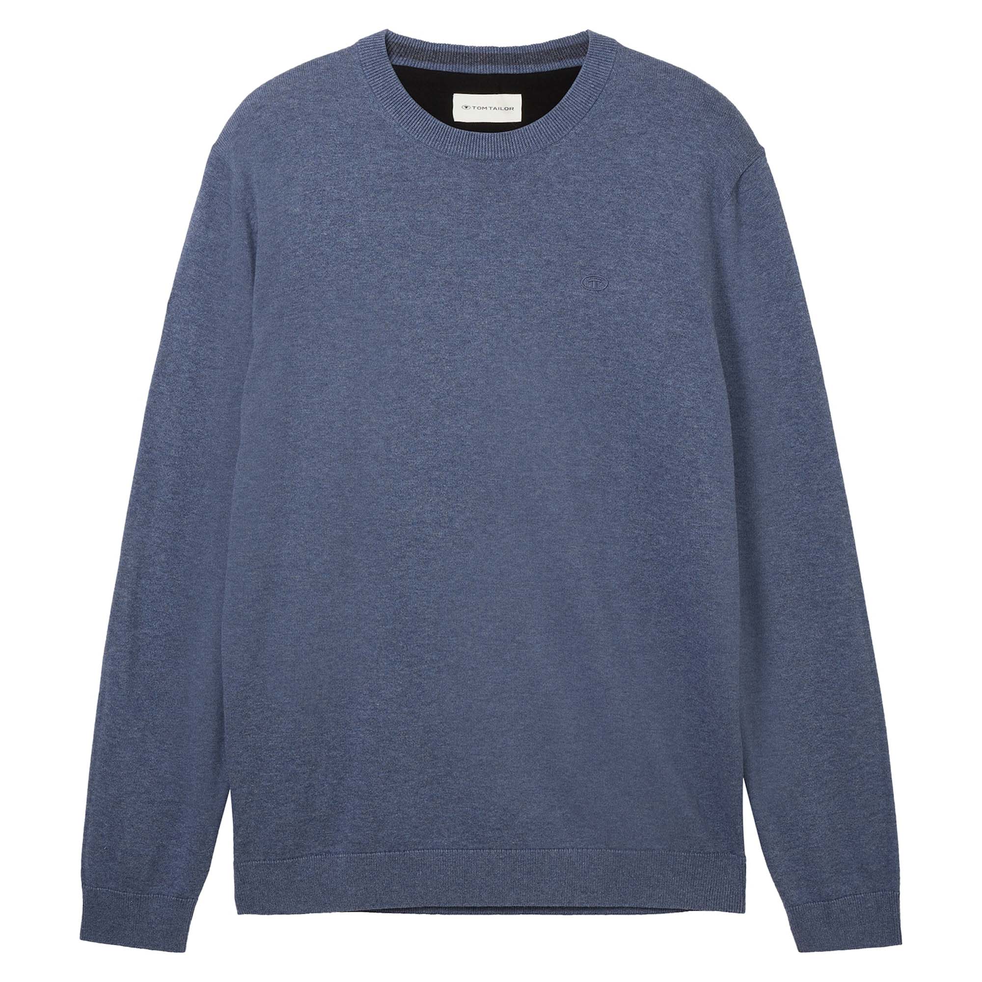 TOM TAILOR Men’s Knit Sweater - Basic Crewneck Knit, Fine Knit, Cotton, Regular Fit