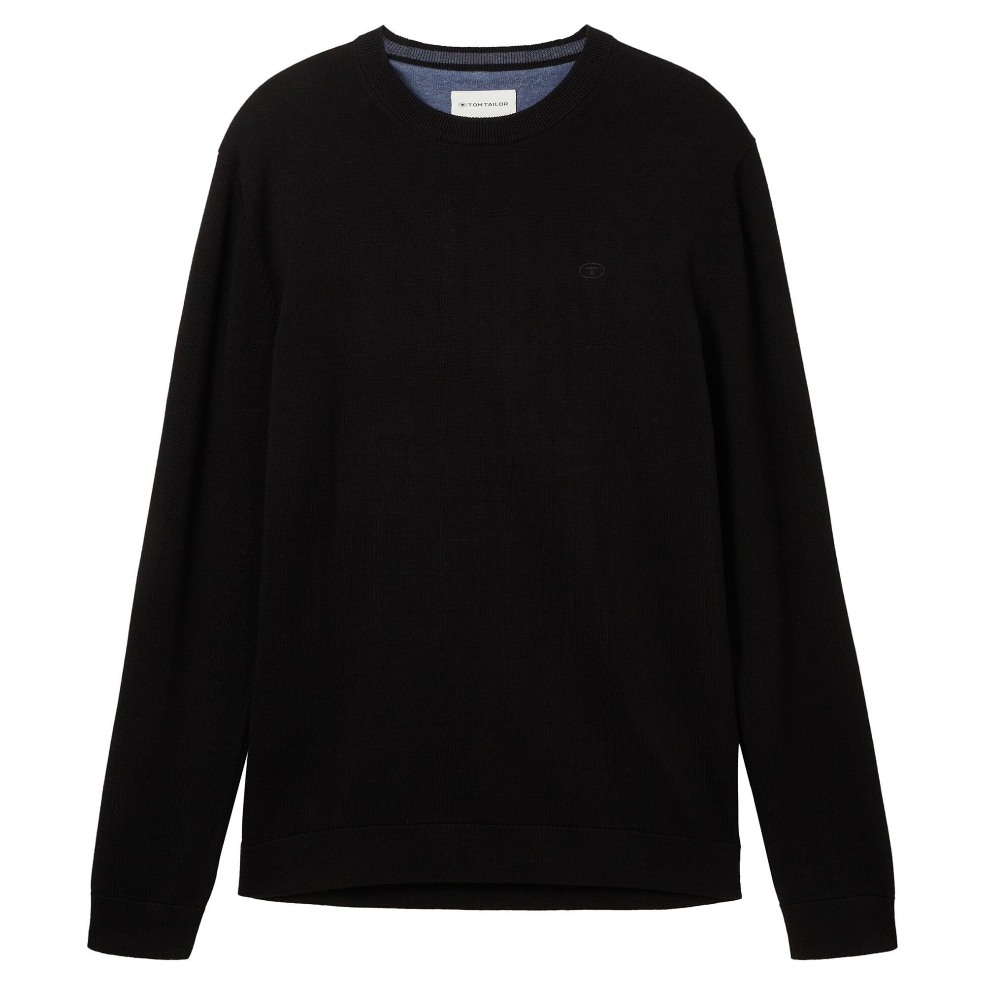 TOM TAILOR Men’s Knit Sweater - Basic Crewneck Knit, Fine Knit, Cotton, Regular Fit