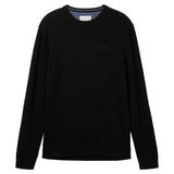 TOM TAILOR Men’s Knit Sweater - Basic Crewneck Knit, Fine Knit, Cotton, Regular Fit