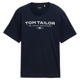 TOM TAILOR Men's T-shirt – Printed T-shirt, crew neck, regular fit, cotton