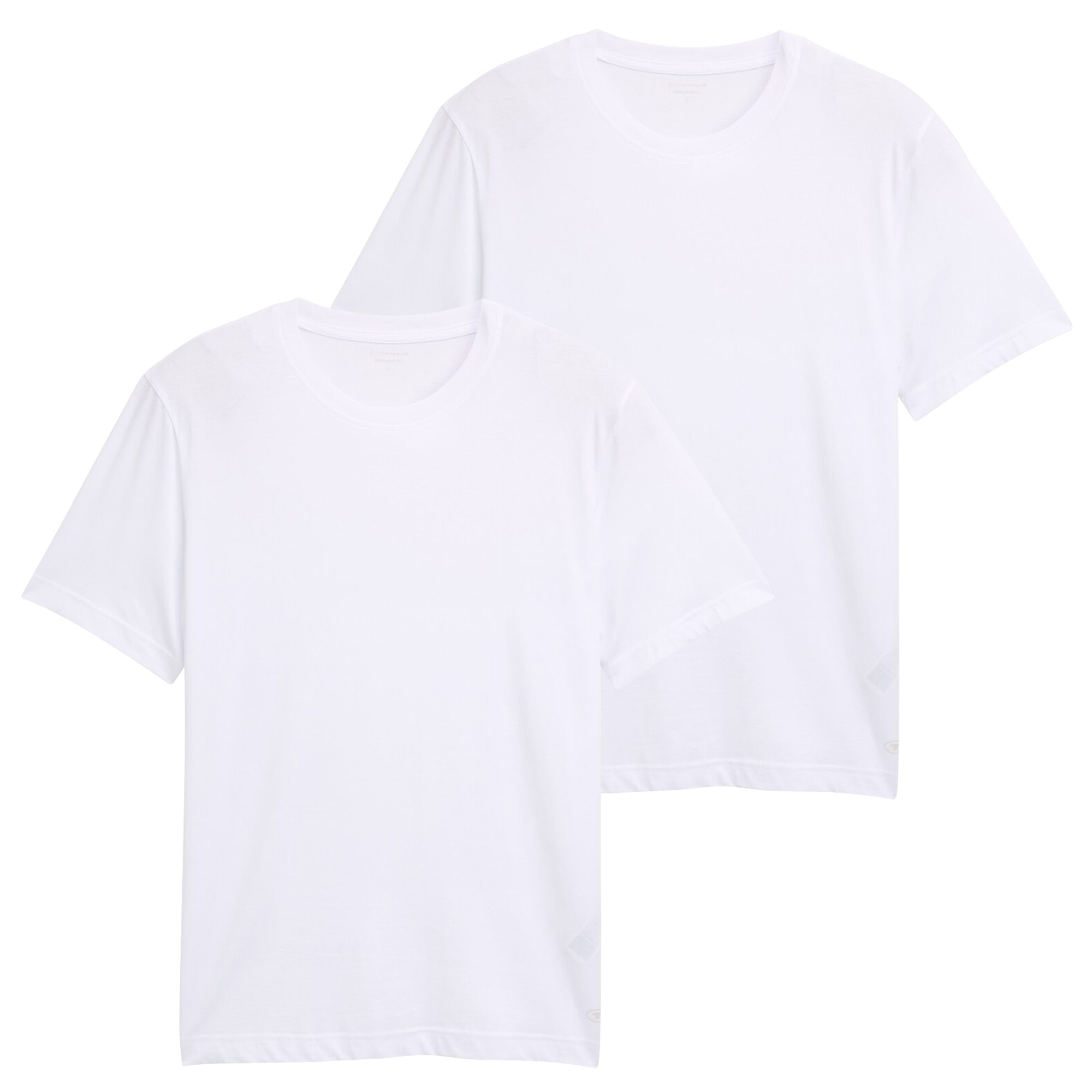 TOM TAILOR Herren T-Shirt, 2er Pack - Double Pack Crew Neck Tee, Rundhals, Regular Fit, Baumwolle