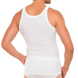 4 Schiesser Herren Unterhemden Baumwolle, 0/0 Arm, Feinripp Cotton Basic - Weiß