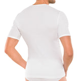 4 Schiesser Herren Unterhemden, 1/2 Arm Baumwolle Feinripp - Weiß