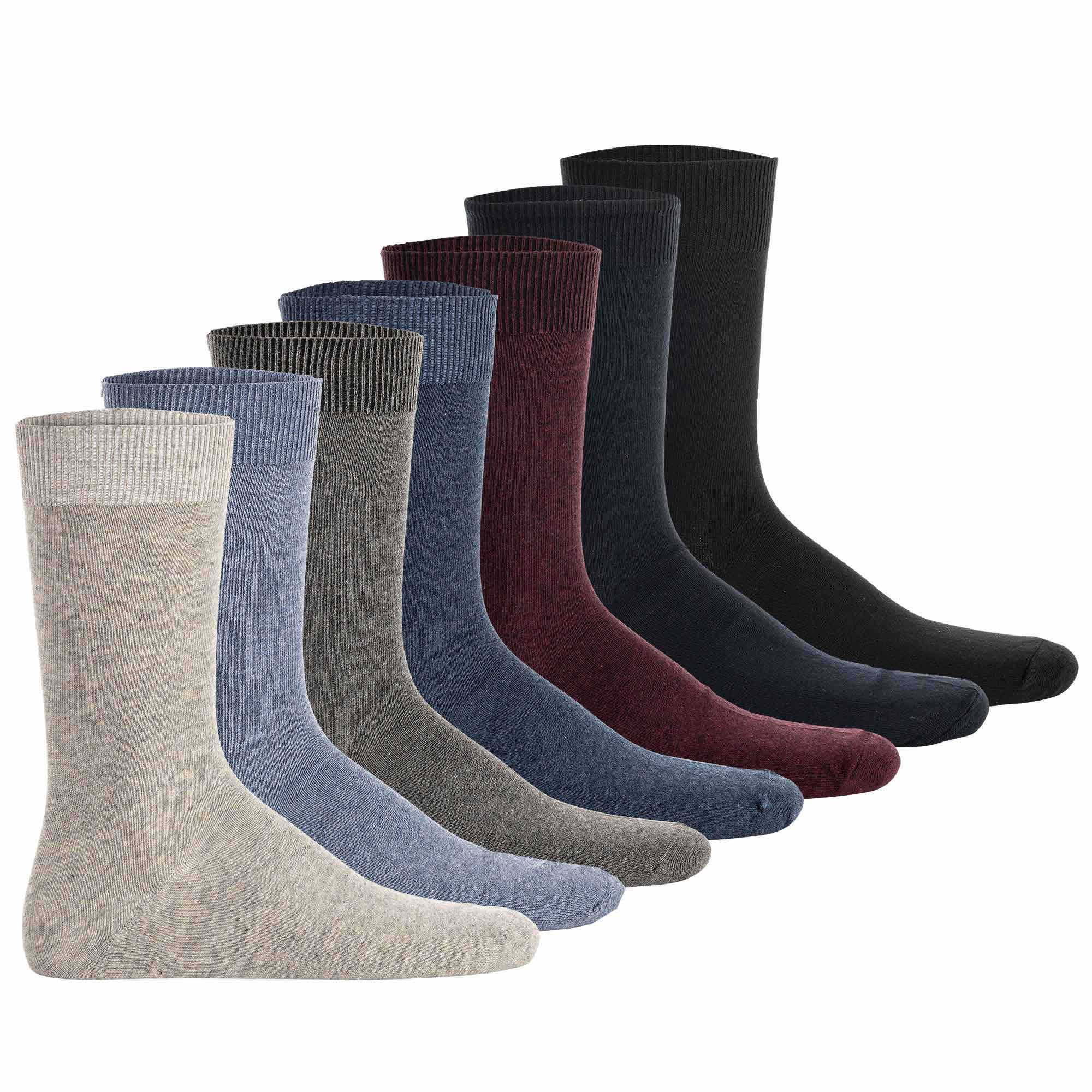 Camano Unisex Socks, 7-pack - Comfort Socks in Box, gift box, plain colour