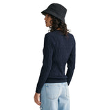 GANT Damen Pullover - STRETCH COTTON CABLE C-NECK, Rundhals, Zopfstrick, Logo – 3/5
