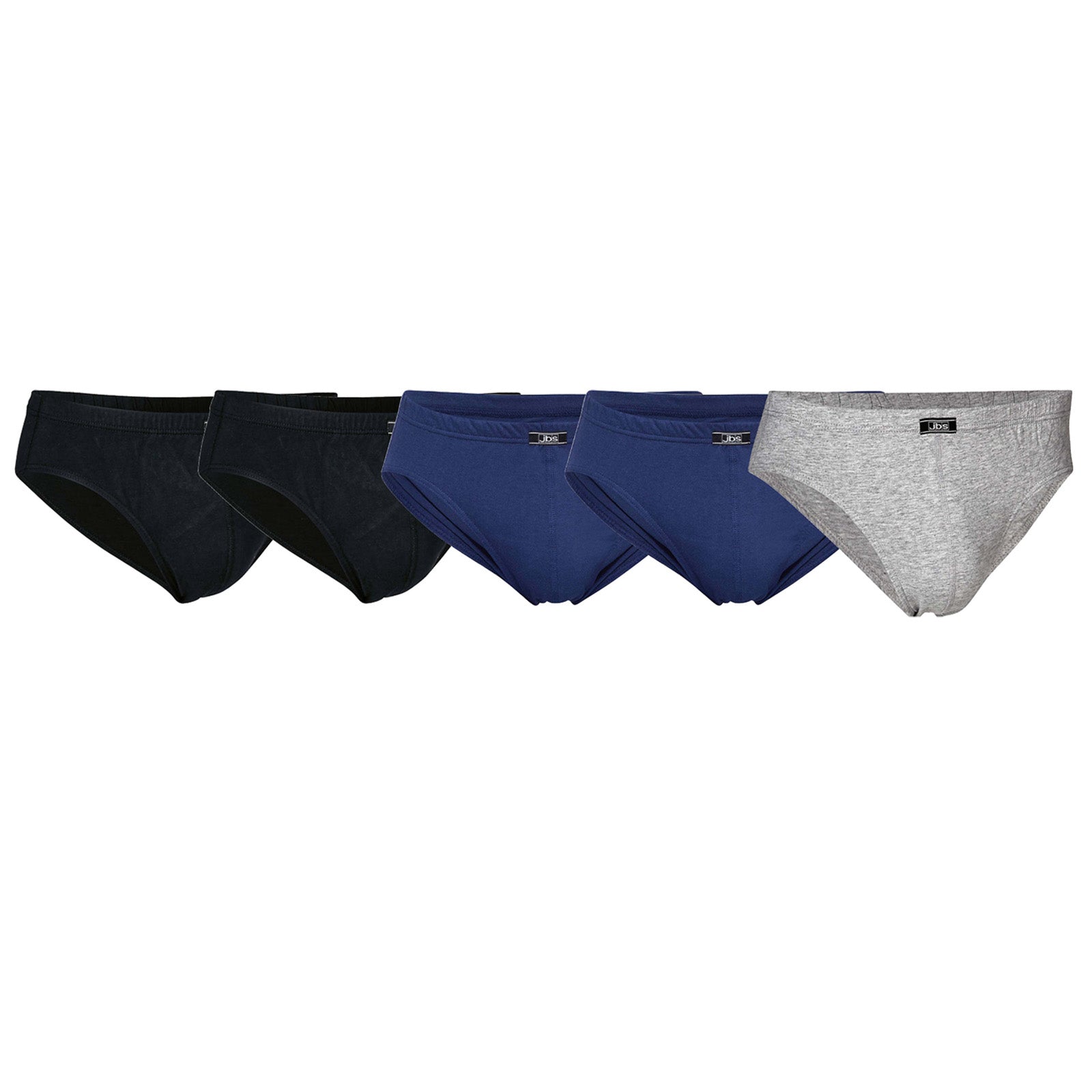 JBS Men's briefs, 5-pack - Mini briefs, single jersey, organic cotton, plain colour