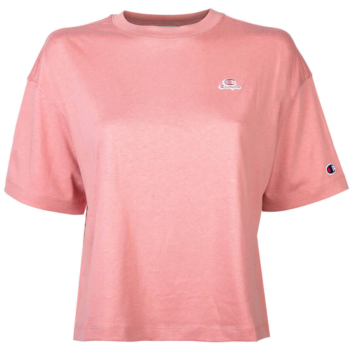 Champion Damen T-Shirt - CML Champion Logo, Baumwolle, Crop Top, Rundhals, Kurzarm, einfarbig