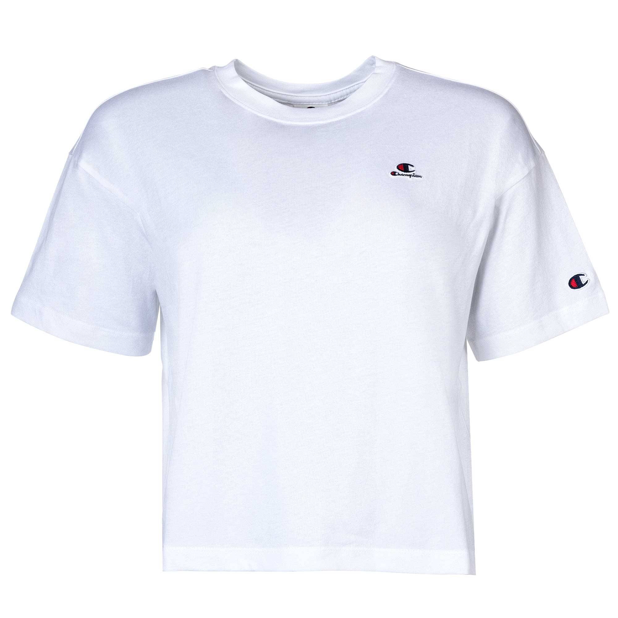 Champion Damen T-Shirt - CML Champion Logo, Baumwolle, Crop Top, Rundhals, Kurzarm, einfarbig