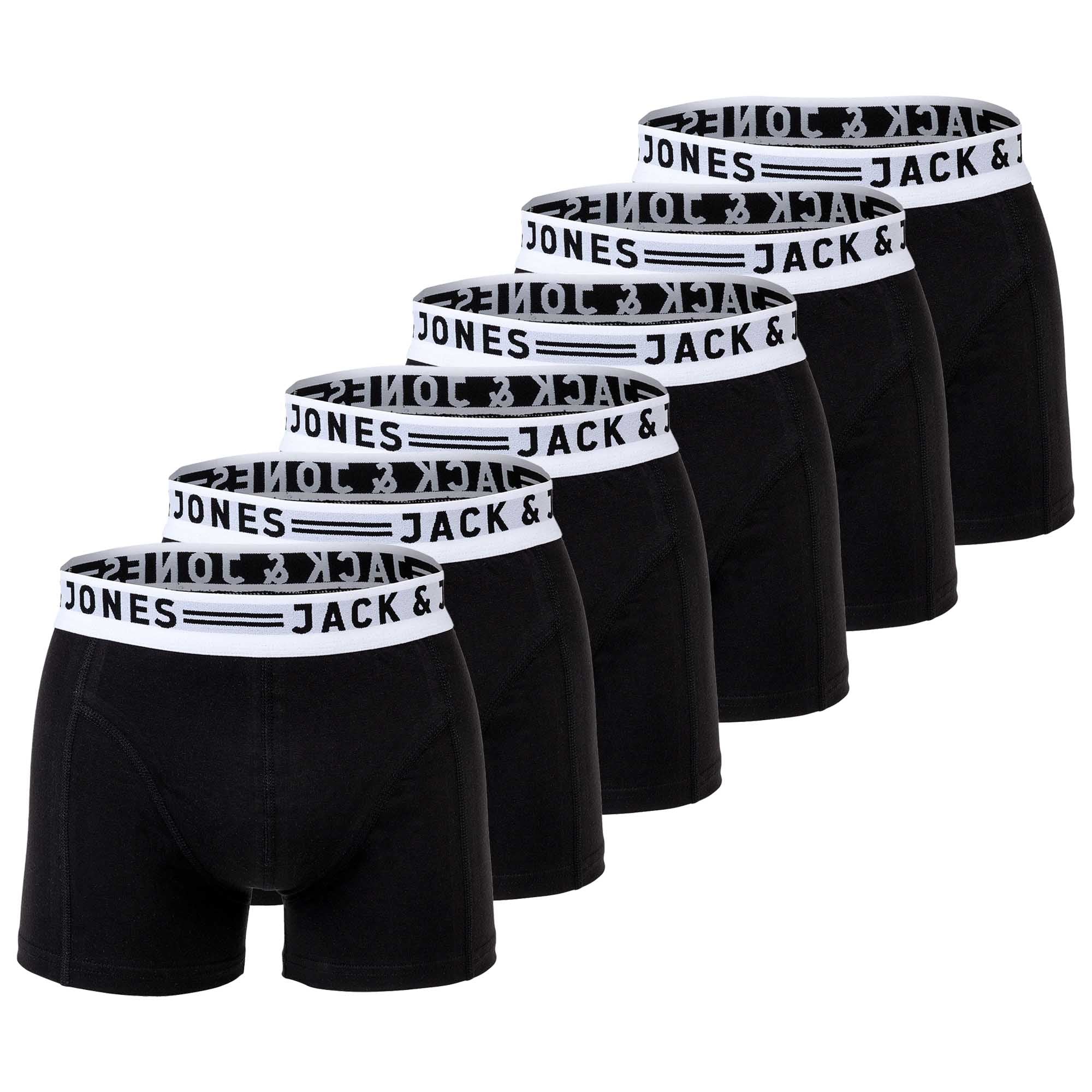 JACK&JONES Herren Boxer Shorts, 6er Pack - SENSE TRUNKS, Baumwoll-Stretch