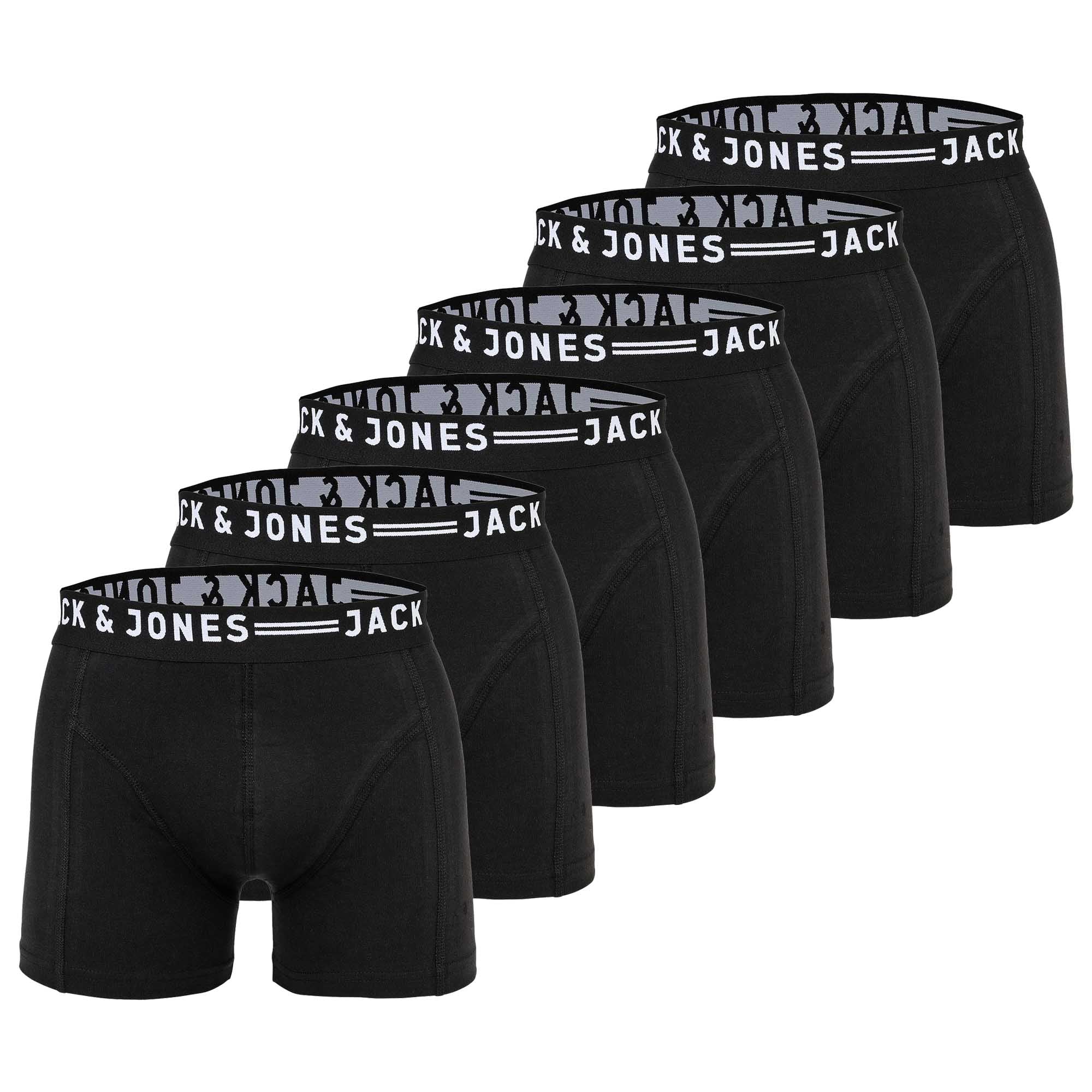 JACK&JONES Herren Boxer Shorts, 6er Pack - SENSE TRUNKS, Baumwoll-Stretch
