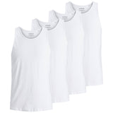 JACK&JONES Herren Tanktop, 4er Pack - JACBASIC TANKTOP, einfarbig, Baumwolle