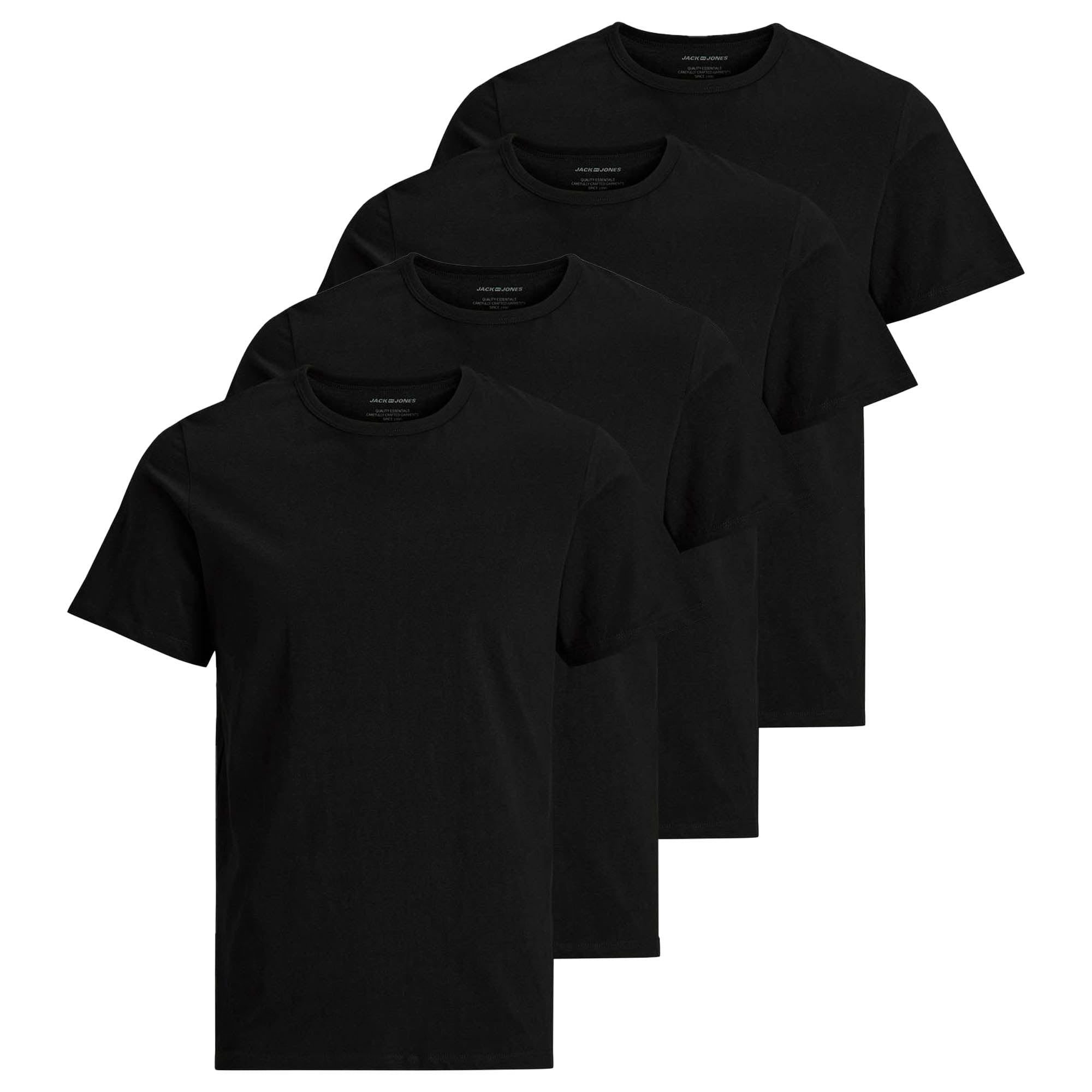 JACK&JONES Herren T-Shirt, 4er Pack - JACBASIC CREW NECK TEE, Kurzarm, einfarbig, Baumwolle