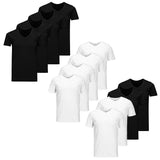 Jack & Jones Men's T-shirt, 4-Pack - JACBASIC V-NECK TEE, Short Sleeve, Solid color, Cotton