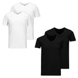 Jack & Jones Men's T-shirt, 2-Pack - JACBASIC V-NECK TEE, Short Sleeve, Solid color, Cotton