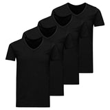 Jack & Jones Men's T-shirt, 4-Pack - JACBASIC V-NECK TEE, Short Sleeve, Solid color, Cotton