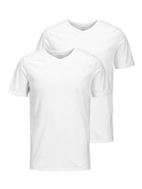 Jack & Jones Men's T-shirt, 2-Pack - JACBASIC V-NECK TEE, Short Sleeve, Solid color, Cotton
