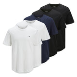JACK&JONES Men's T-shirt, pack of 5 - JPRBLABRODY TEE CREW NECK 5PK, short sleeve, crew neck, cotton