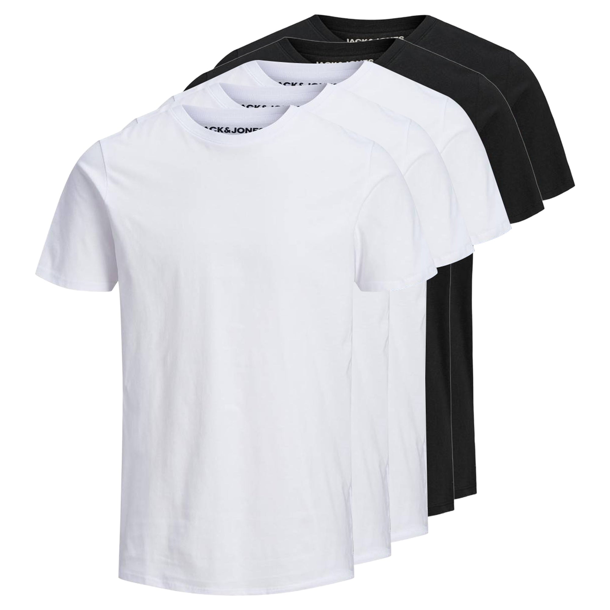 JACK&JONES Herren T-Shirt, 5er Pack - JJEORGANIC BASIC TEE O-NECK, Kurzarm, Bio-Baumwolle
