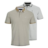 JACK&JONES Herren Poloshirts, 2er Pack - JJEPAULOS POLO 2PK, Kurzarm, einfarbig, Baumwolle