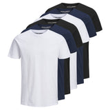 JACK&JONES Herren T-Shirt, 6er Pack - JJEORGANIC BASIC TEE O-NECK, Kurzarm, Bio-Baumwolle