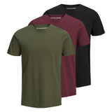 JACK&JONES Herren T-Shirt, 3er Pack - JJEORGANIC BASIC TEE O-NECK, Kurzarm, Bio-Baumwolle