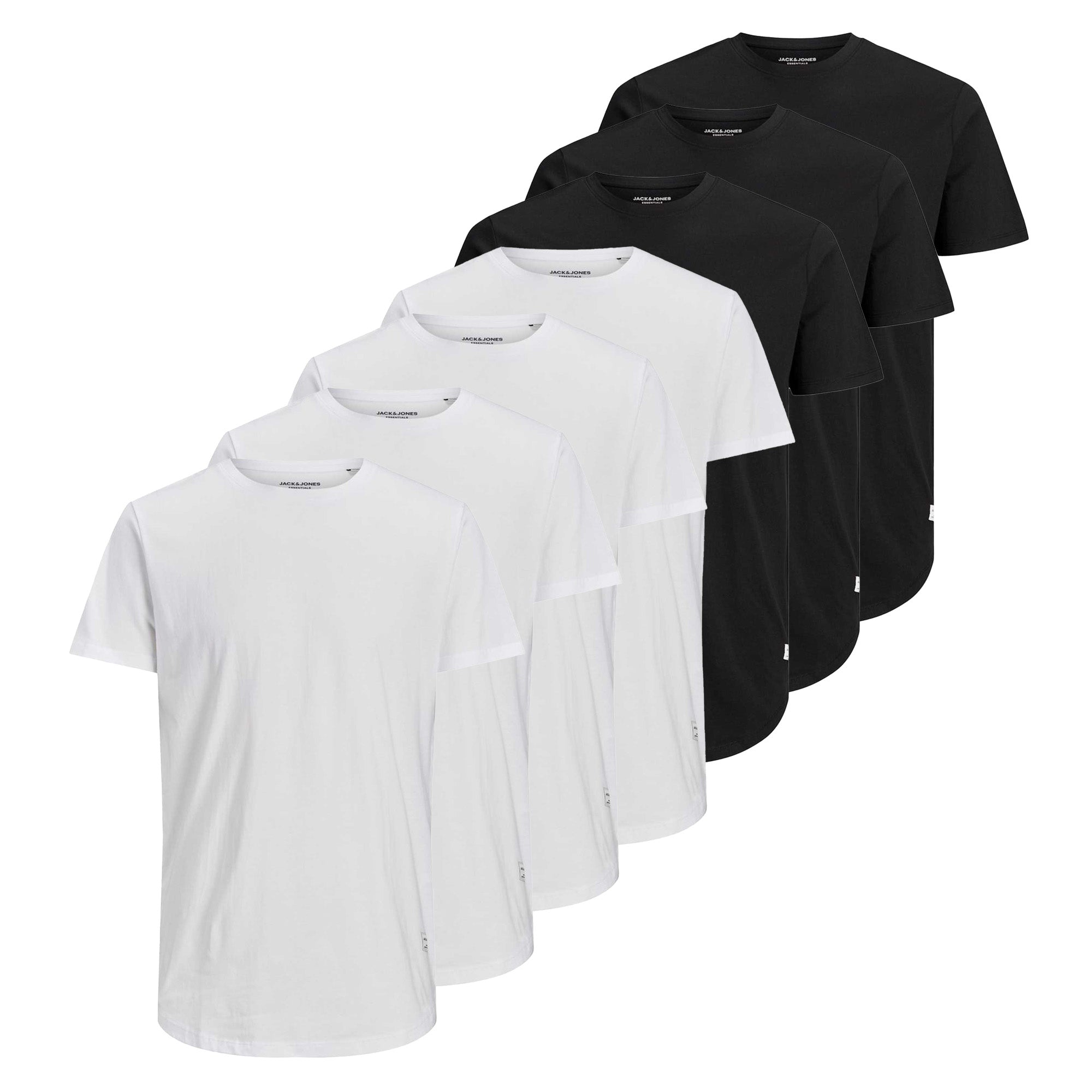 JACK&JONES Herren T-Shirt, 7er Pack - JJENOA TEE CREW NECK, Basic, Baumwolle