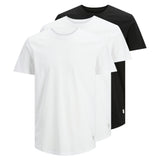 JACK&JONES Herren T-Shirt, 3er Pack - JJENOA TEE 3PK, Kurzarm, Bio-Baumwolle, einfarbig