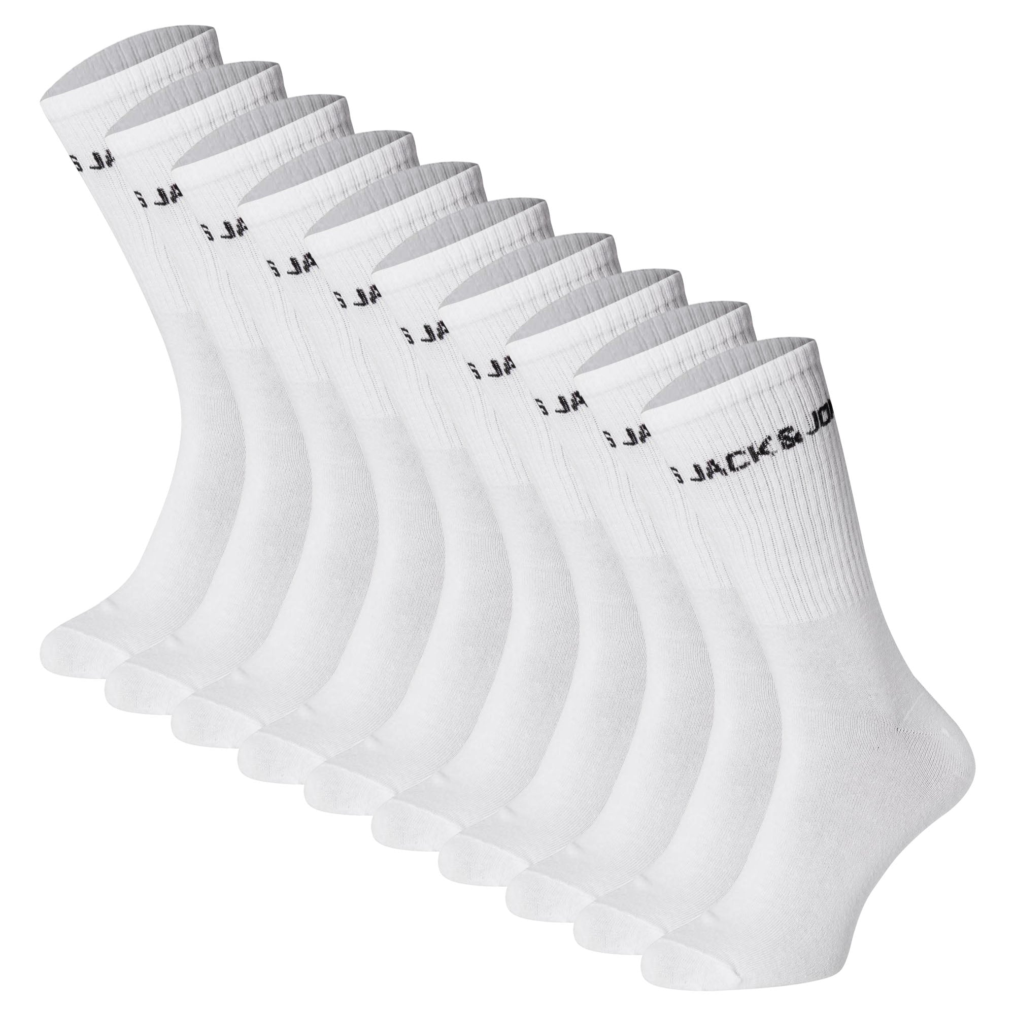 JACK&JONES Kinder Tennissocken, 10er Pack - JACREGEN TENNIS SOCKS, Baumwollmischung, Logo