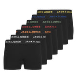 JACK&JONES Boy's Boxer Shorts, Pack of 7 - JACBASIC TRUNKS, Cotton Stretch, Logo Waistband