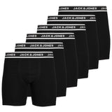 JACK&JONES Herren Boxershorts, 6er Pack - JACSOLID, Baumwoll-Stretch, einfarbig