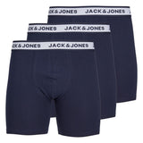 JACK&JONES men's boxer shorts, 3-pack - JACSOLID, stretch cotton, solid colour