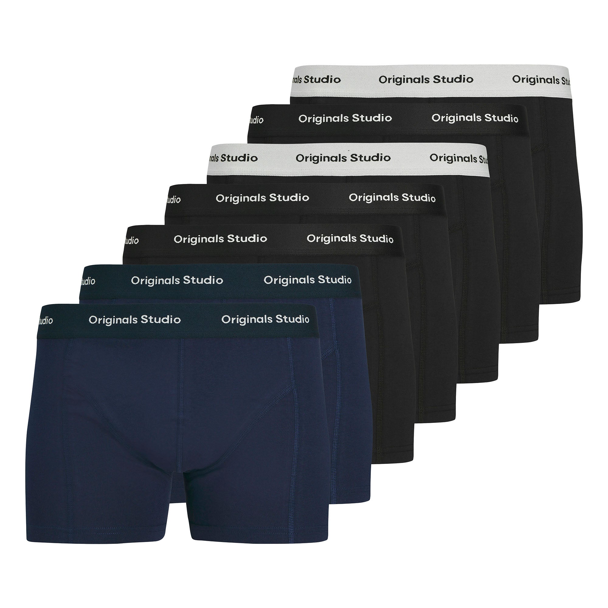 JACK&JONES Herren Boxershorts, 7er Pack - JACVESTERBRO SOLID TRUNKS 7 PACK, Baumwoll-Stretch